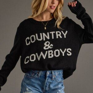 Country & Cowboys Black Knit Sweater